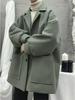 Men's Trendy Mid-Length Wool Coat - Loose Fit, High-End Single-Breasted for Autumn & Winter