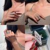 Luxurious High-end Crystal Geometric Adjustable Ring Featuring Unique Design For Women