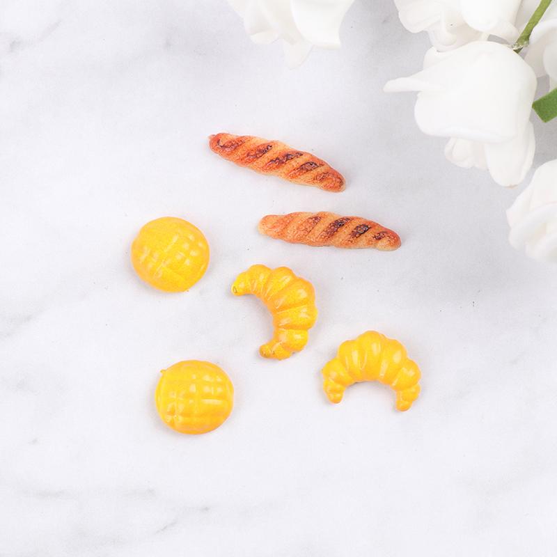 6Pcs/Set Dollhouse Doll House Croissant Pineapple Bun Miniature Food Kitchen Toy