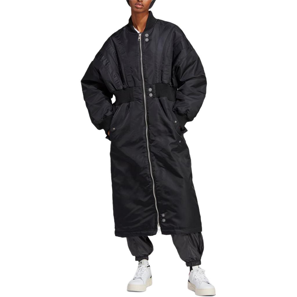 adidas Originals Versione Blu Monocolore Cappotto Sportivo di Media Lunghezza Cappotti da Donna Nero HR3415