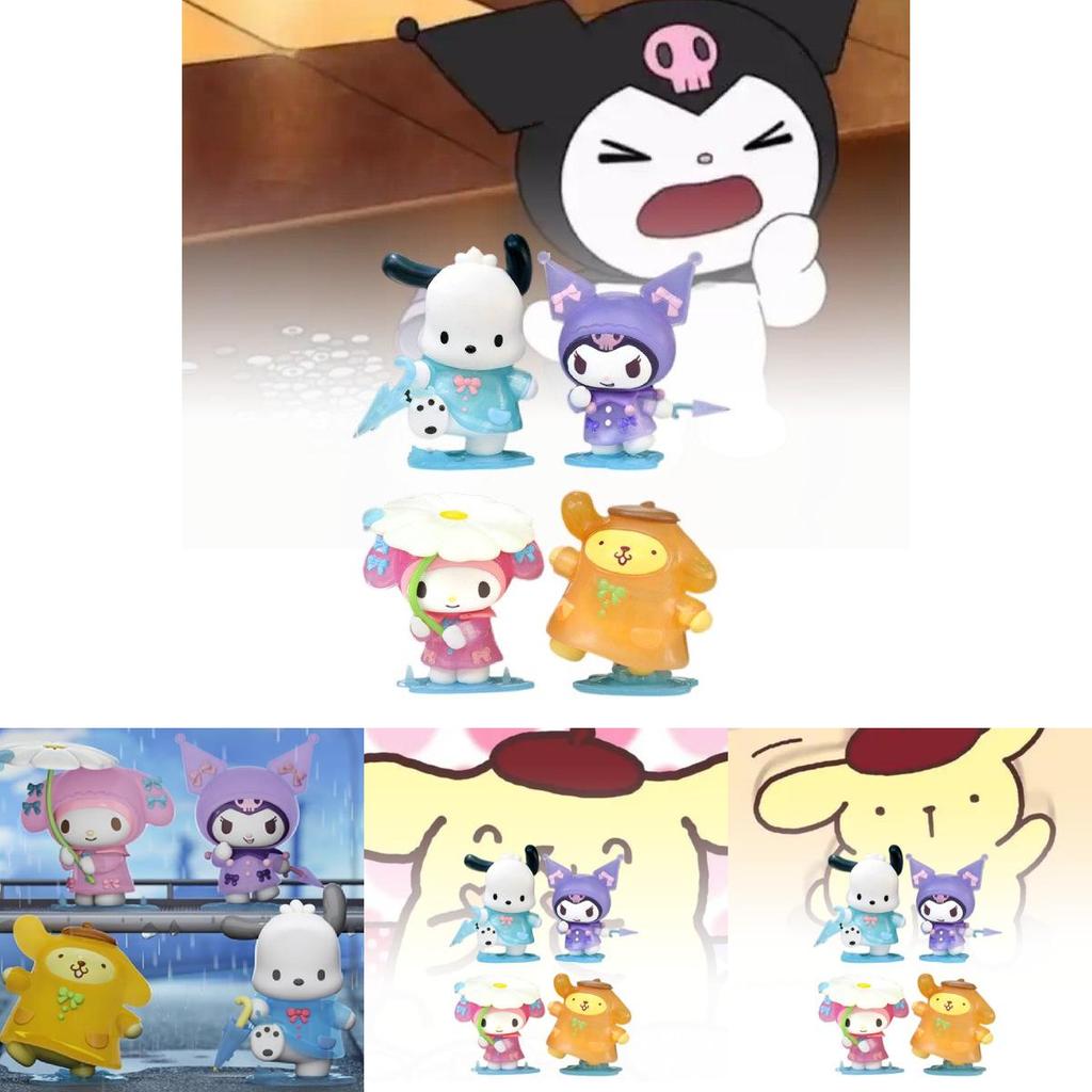 Adorable Sanrio Rainy Day Series Blind Box Figurine Featuring Kuromi And Pochacco Gifts