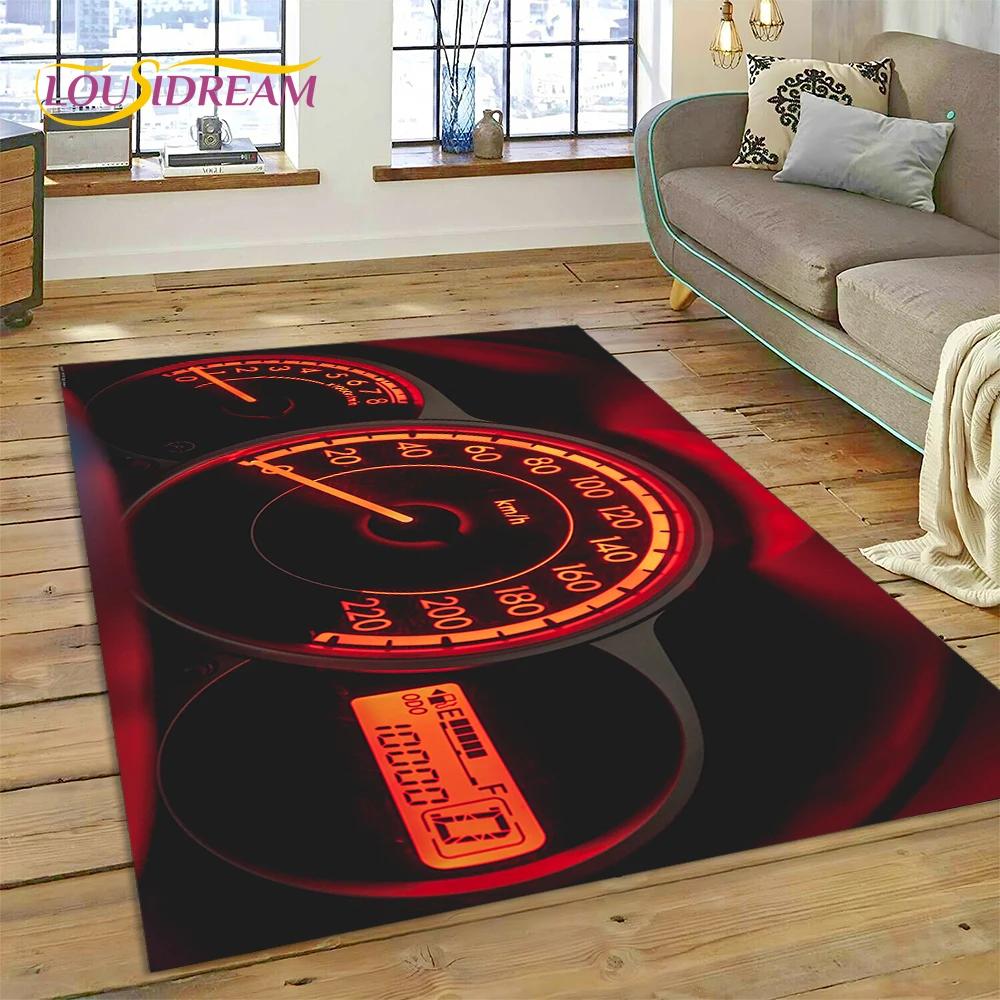 3D Car Dashboard Machine Control Screen Racing Carpet Rug for Bedroom Living Room Home Sofa Decoration, Kid Game Decor Floor Mat