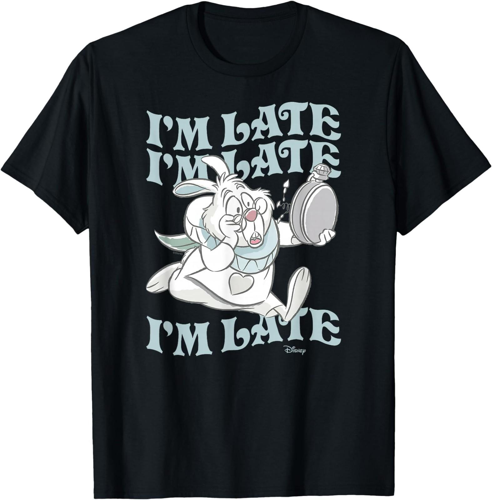 Alice in Wonderland - I m Late White Rabbit T-Shirt L