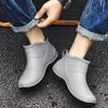 Fashion Men's Rain Shoes Waterproof Short Boots Trendy Fashionable Non-Slip Wear-Resistant Kitchen Work Outdoor Fishing Rubber Shoes