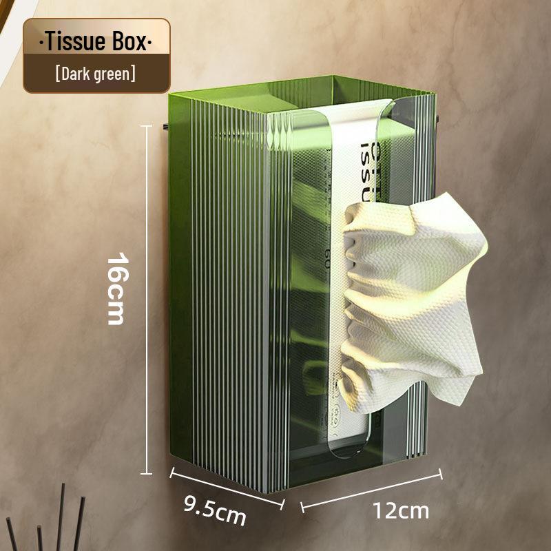 Wall-Mounted Tissue Box for Bathroom, Kitchen & Toilet - Upside-Down Tissue and Face Towel Dispenser