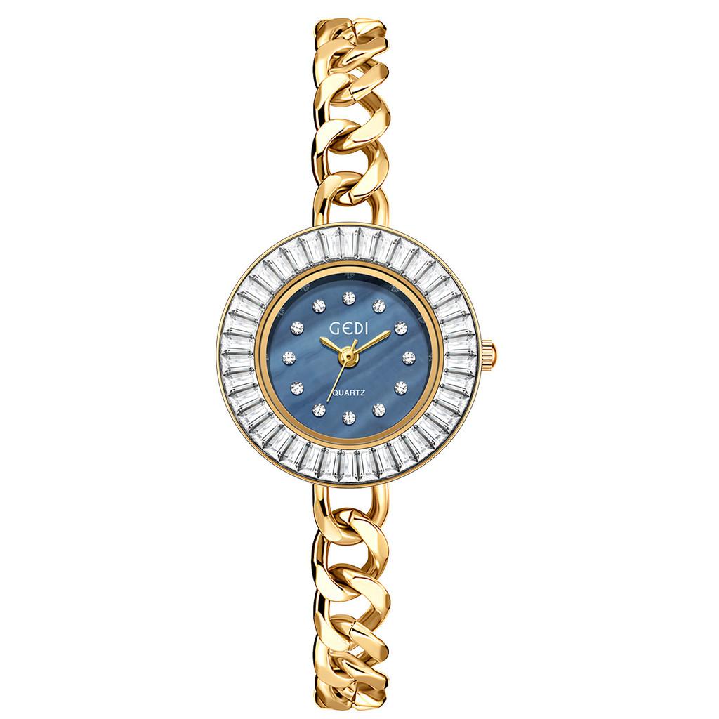 

Gedi Vintage Elegant Gold Womens Quartz Watch With 30m Waterproof For Fashion Lovers синій