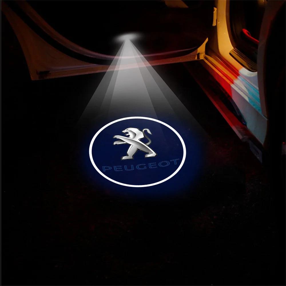 

Car Sticker 2025 Hot Car HD Projector Lamp Car Door Wireless Welcome Light LED Decoration For Peugeot 207 3008 206 208 308 307 4 1pcs