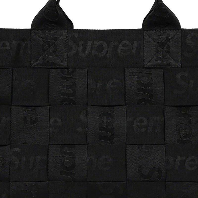 New Supreme Fabric Tote Bag, Shopping Bag, Handbag Tubas Unisex Black SUP-SS23-0608