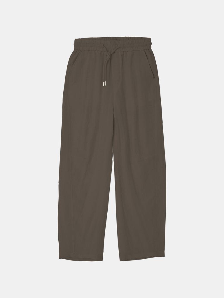 IKALOOK Sleeve Coated Linen Elastic Waist Pants Dpt150