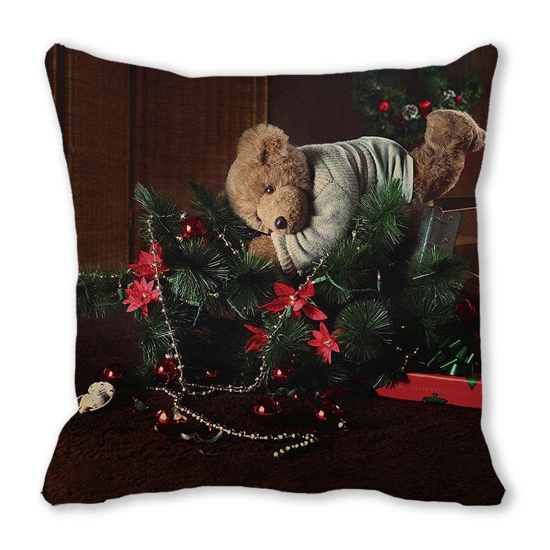 New Year Merry Christmas Santa Claus Print Pattern Cushion Cover for Home Decoration Square Pillow Cover 45x45cm