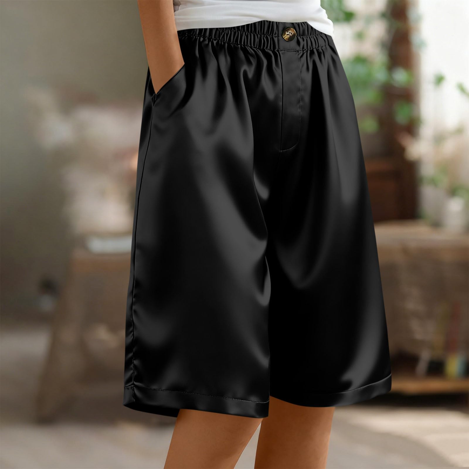 

Women s Casual And Fashionable Color Loose Pants With Pocketes M