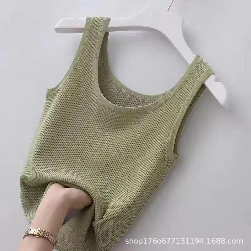 [] Sling threaded vest women's large size slim-fitting summer outer wear inner bottoming shirt sleeveless vest