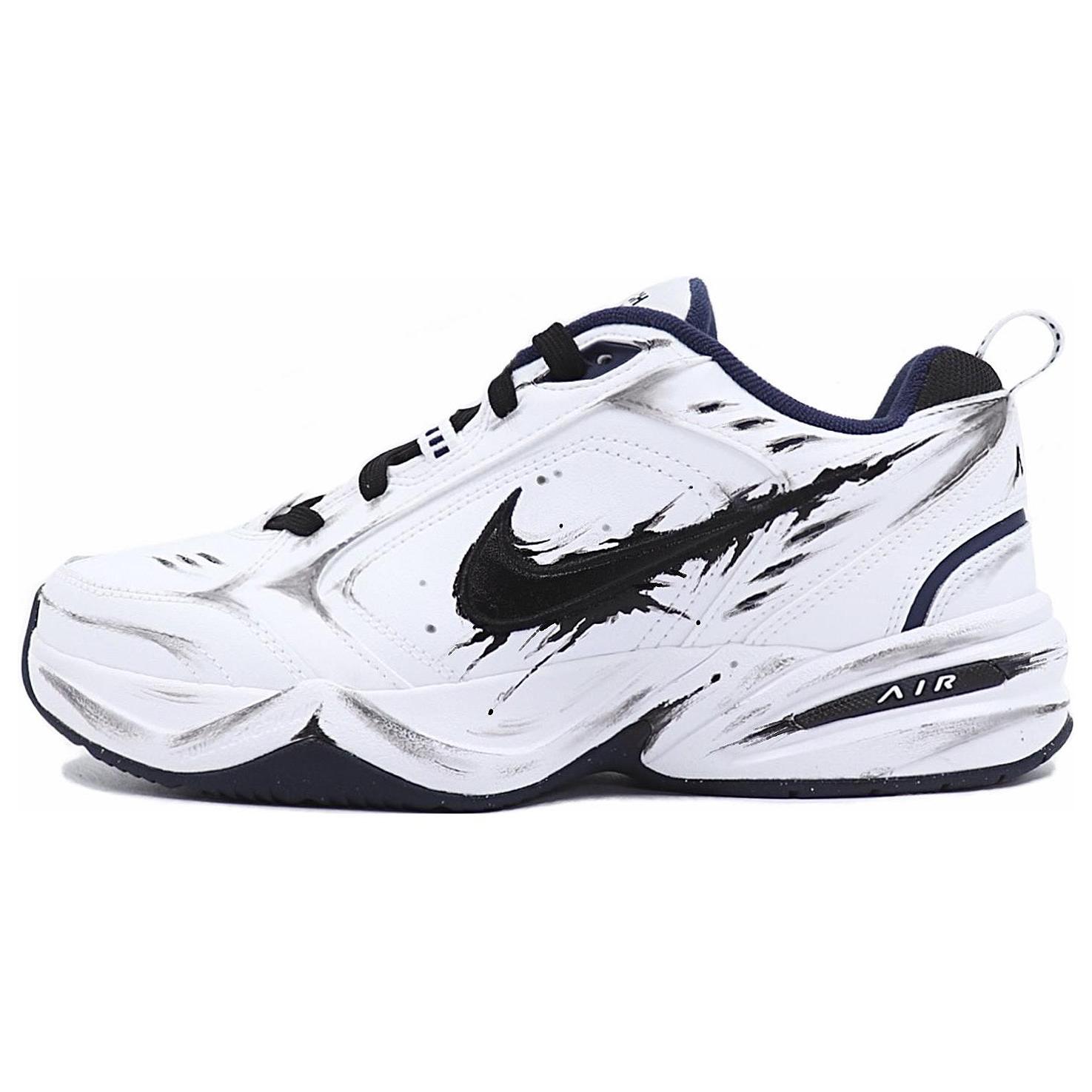 

Nike Air Monarch 4 Lightweight Height Increasing Low top Chunky Sneakers Unisex Black White 415445-102(Team25-) 43