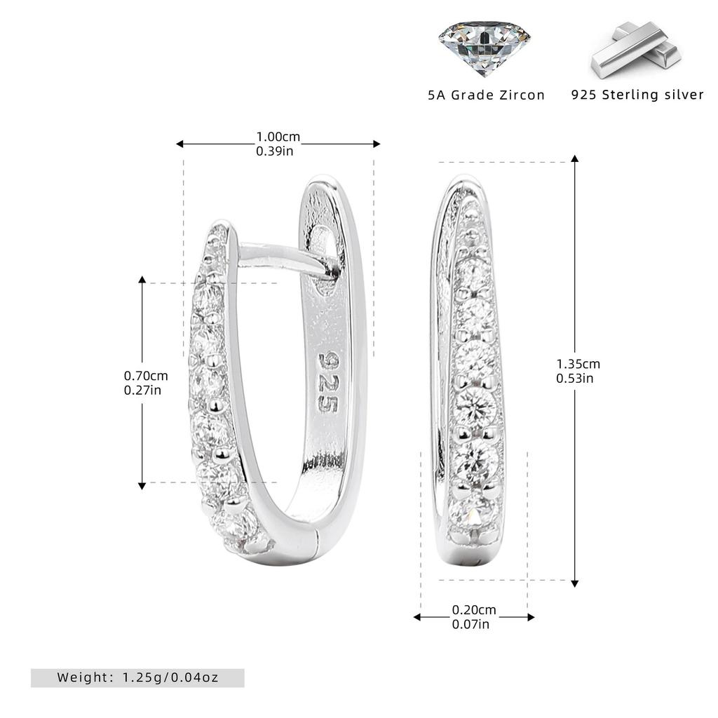 Factory Custom Zircon Earrings for Women 18K Gold Plated 925 Sterling Silver Hoop Earring Everyday Wear Gift Jewelry