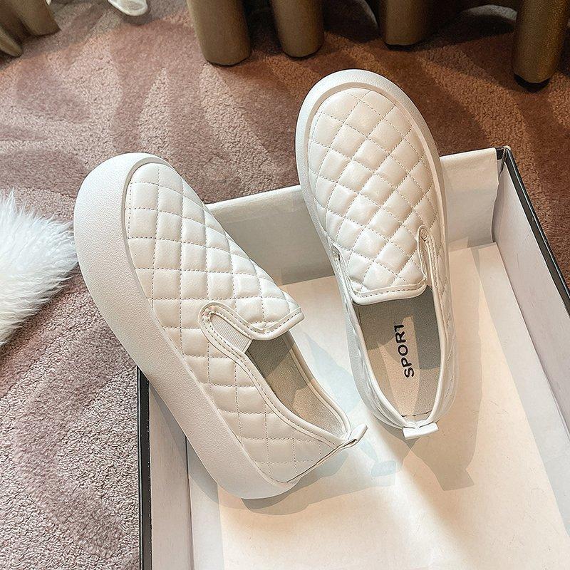 One-pedal little white shoes women's 2025 summer new popular flat-bottomed lazy loafers casual versatile sports shoes