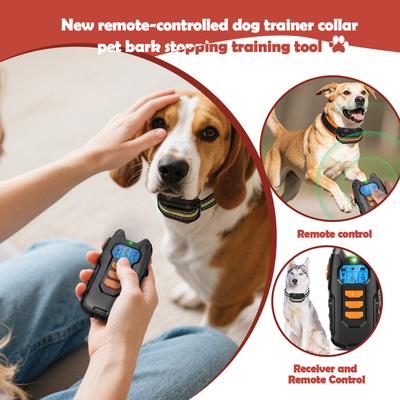 Dog Training Collar With Remote - Collar For Dogs Adjustable (1-99) Beep Vibration Flashlight Rechargeable Dog E Collar For Traini