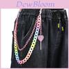 Candy Color Double Layer Resin Belt Chain With Heart Lollipop Decor For Unisex Adults