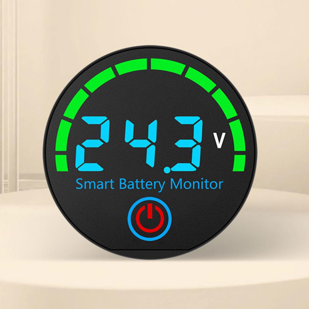 Battery Voltage Indicator Meter 12V/24V Power Level Monitoring Tool Easy Installation ABS Construction For Solar Systems