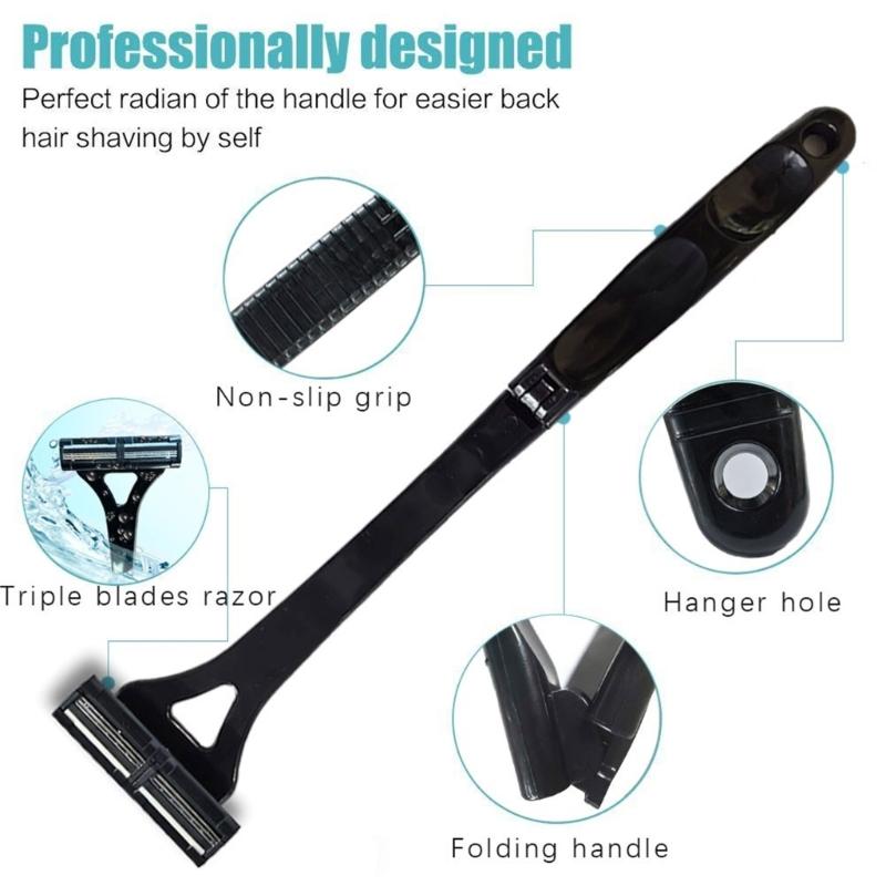 Men's Shaving and Back Hair Removal Shaver Three Layer Blade and Detachable Design Stylish Grooming Accesories for Men
