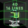 16-Line Self-Leveling 4D Green Laser Level with 360° Bluetooth Alarm
