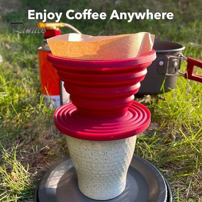 Filtro per caffè pieghevole, riutilizzabile, in silicone, per uso alimentare, senza BPA, resistente al calore, imbuto per filtro per caffè portatile