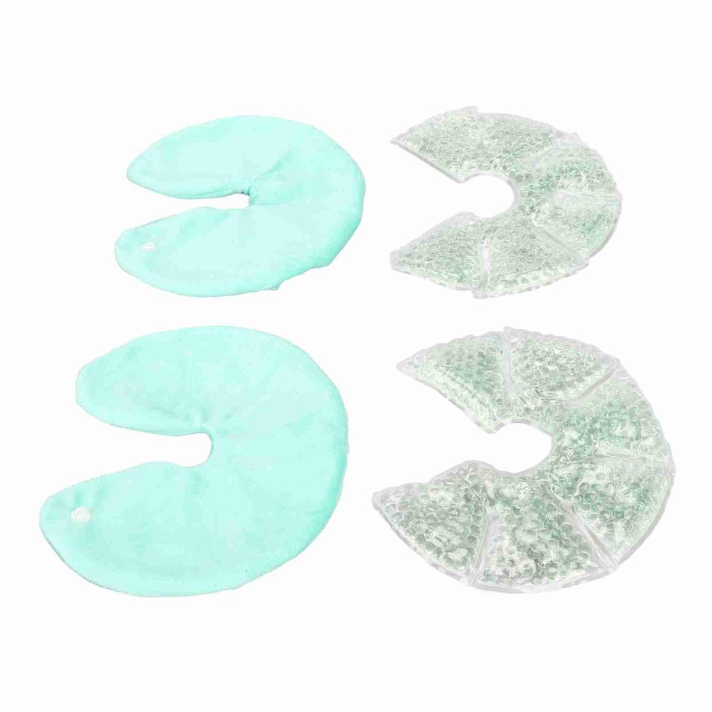 1 Pair Breast Gel Pads Reusable Hot Cold Compress Breast Nursing Ice Pack for Breastfeeding Green