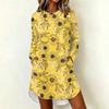 Women's Casual Floral Print Long Sleeve Round Neck Dress