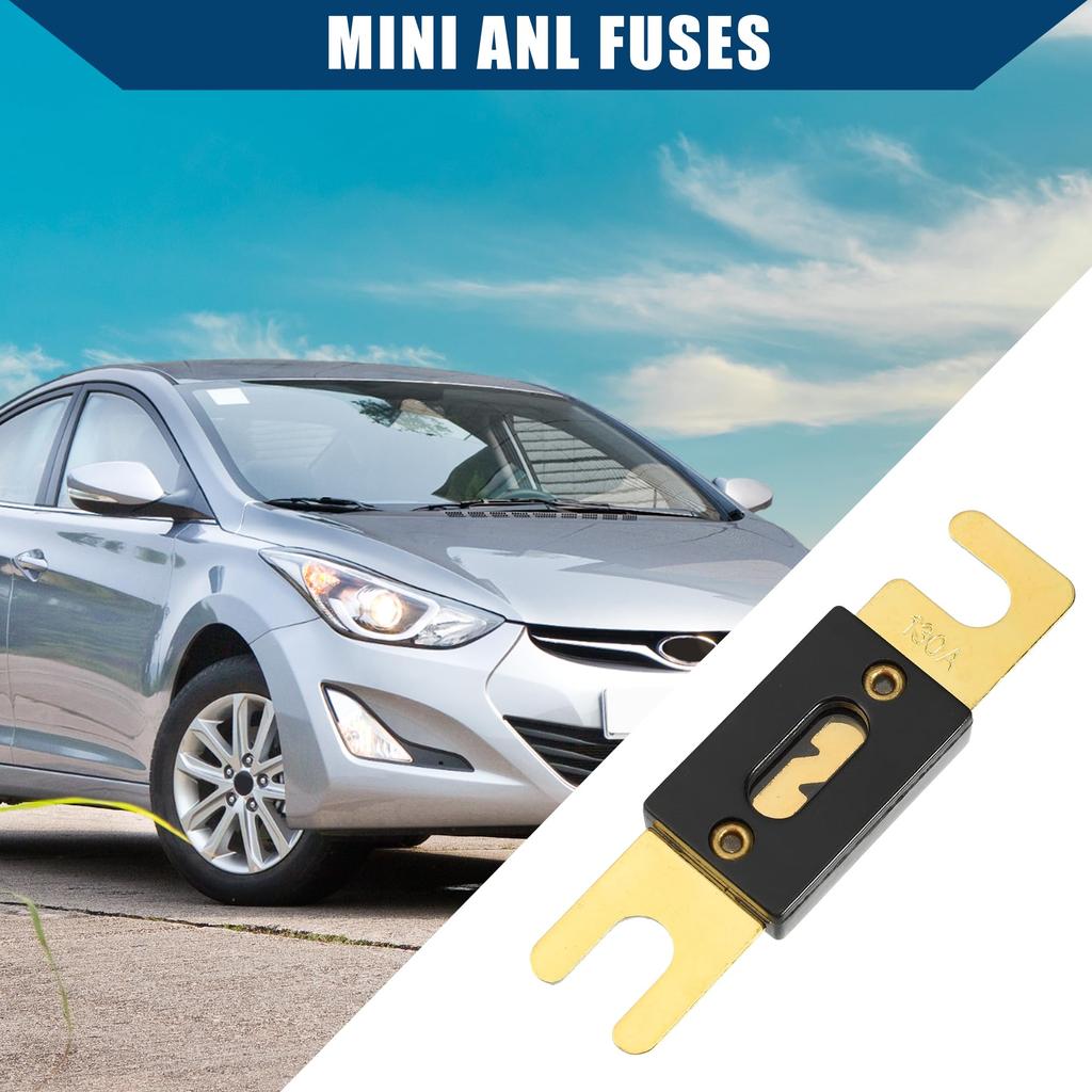 Hihaha Mini ANL Fuse 130A / Car Audio CD Fuse / Durable Plastic and Metal / Set of 2 Gold/Black
