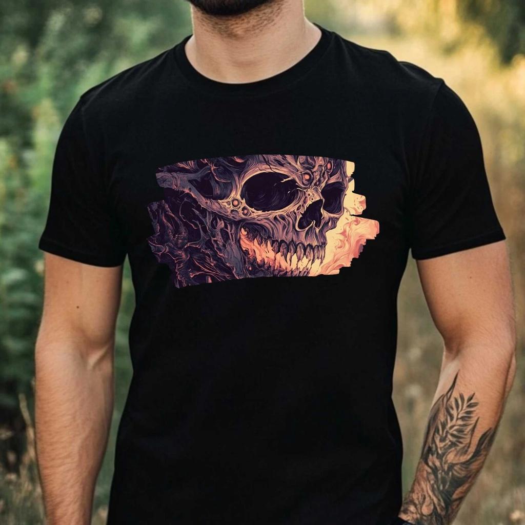 T-Shirt Herren Skelett Höllenkreatur Motiv Baumwolle Größe XS bis 5XL