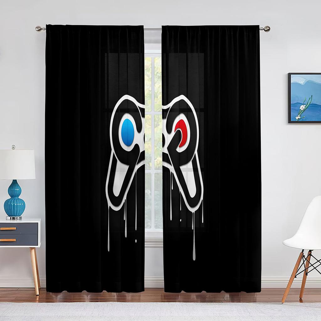 Durchsichtiger Voile-Vorhang für Jungen und Mädchen, Gamepad, Videospiel-Controller, Tüllvorhänge für Wohnzimmer, Schlafzimmer, Dekoration