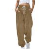 Pantaloni casual da donna in velluto a coste con coulisse elastica in vita e tasche laterali