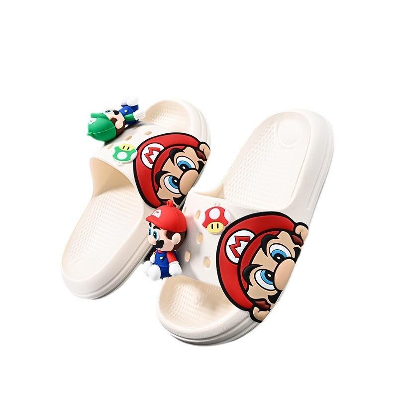 Comfortable Cartoon Mario Boys' Slippers Lightweight Soft Bottom Non-slip Design Perfect For Summer Wear
