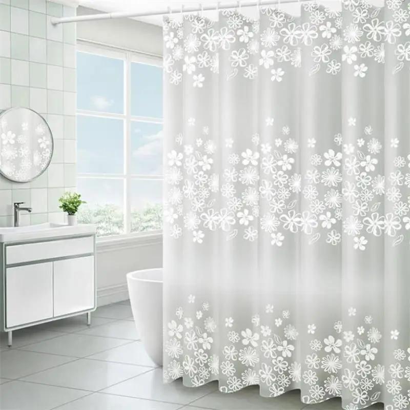 Translucent Partition Curtain for Bathroom Grid Shower Curtain PEVA Anti Mold and Waterproof Multi Color Design