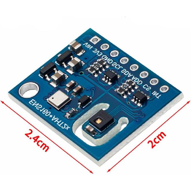 HiLetgo ENS160+AHT21 Carbon Dioxide Sensor CO2 eCO2 VoCs TVOC Gas Sensor Temperature Humidity Sensor Air Quality Monitoring Sensor Replace CCS811