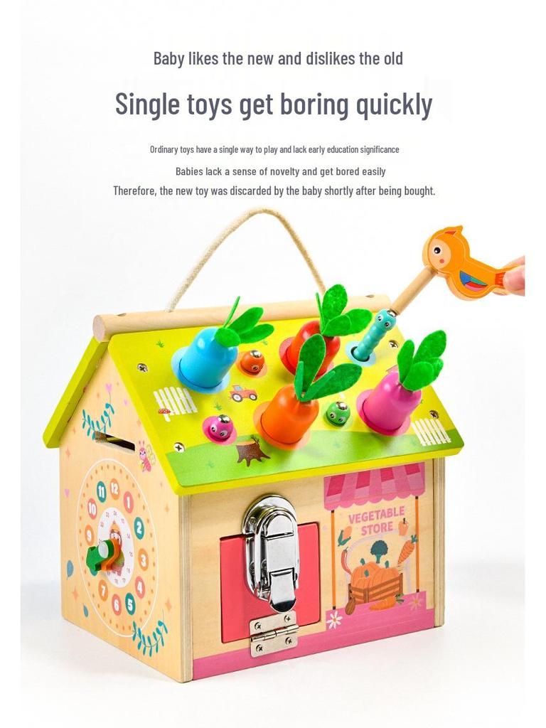 Montessori Busy House: Baby Enlightenment & Educational Unlocking Box with Teaching Aids and Toys