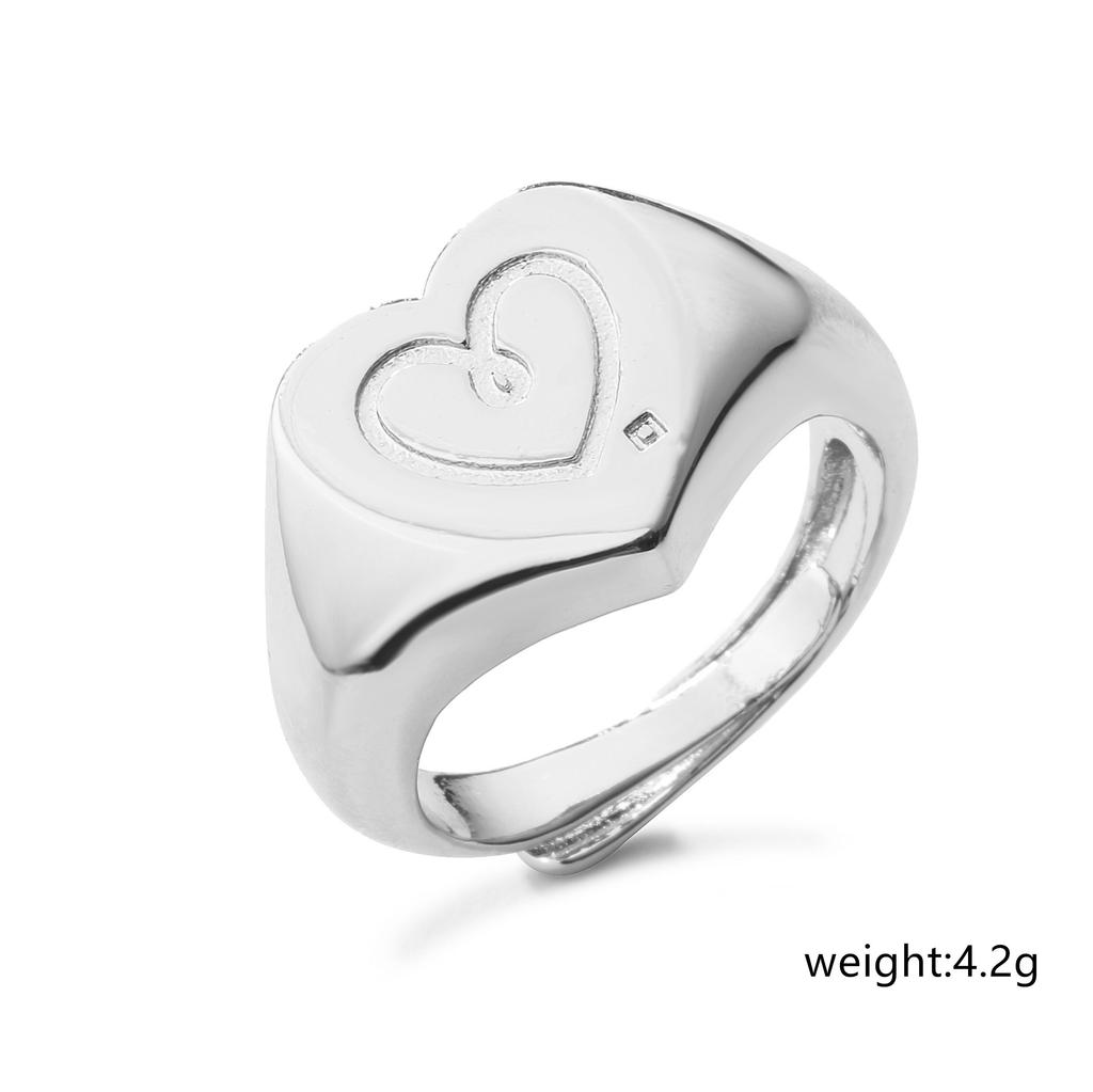 HECHENG,Ring For Women Zircon Star Love Heart Geometric Finger Fashion Zircon Gifts Charm Sweet Zircon