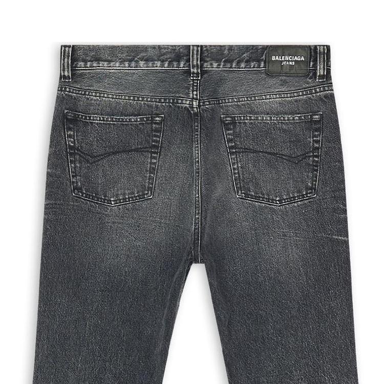 Balenciaga Jeans da Uomo Neri Moderatamente Svasati 697829TBP471090
