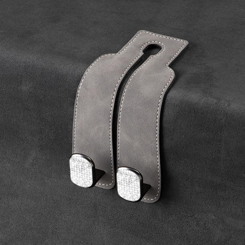 Car Seat Back Hook – Creative Suede-Finish Leather – Rear-Seat Storage & Organizer – Compact Interior Hook