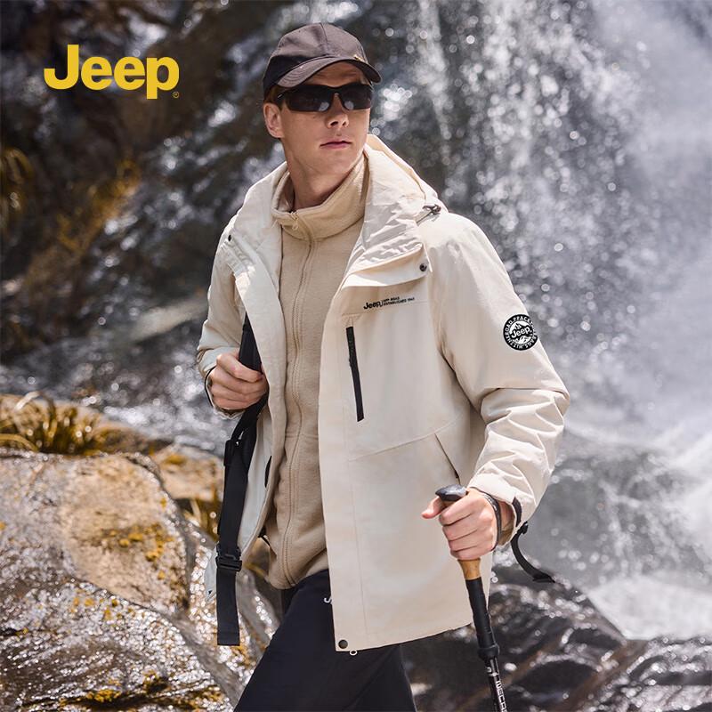 JEEP P844MWJ337 3-in-1 Fleece-Lined Windproof Couple's Outdoor Jacket