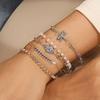 Vintage Demon's Eye Bracelet Silver Resin Bead Handchain Crystal Bracelet Set  Decoration
