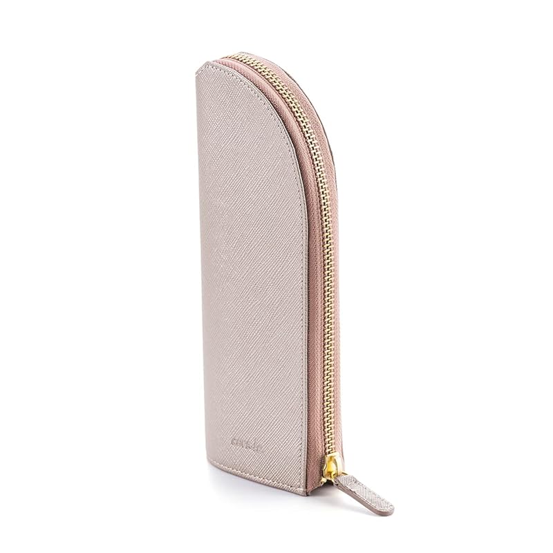 

(Corare) corale stand pencil case stand pencil case leather ladies pencil case pen holder adult Fashionable (Pearl beige pink)