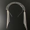 Elegant Long Fringe Hairband Baroque Style Rhinestone Headband for Girls Model Show Performance Wedding Party Jewelry