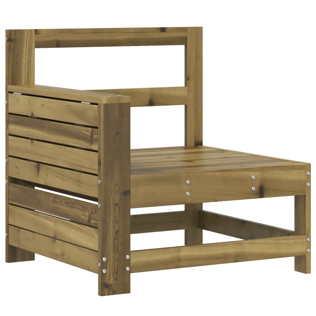 Garden Sofa with Armrests and Side Table Pine Wood