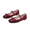 Spring Autumn Women Flats Soft Single Shoes Elegant Brand Ladies Mary Jane Shoes Black Red Plus Size 43