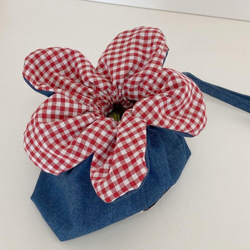 Bundle Pocket Flower Drawstring Bag Storage Bag Small Crossbody Bag Casual Flower Handbag  Women