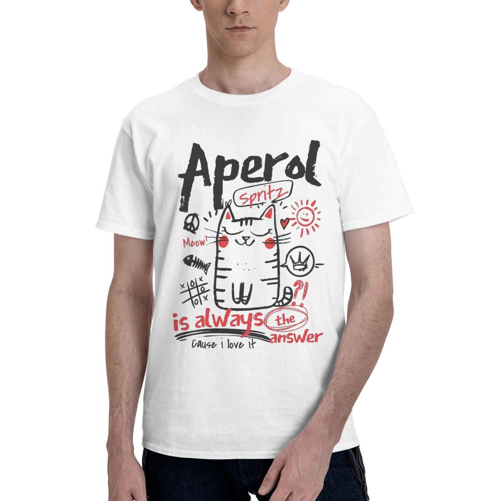 Streetwear T Shirt Summer Aperol Spritz Illustration Trendy Cool T-Shirts Summer Tshirt for Men Plus Size Short Sleeve Top Tees