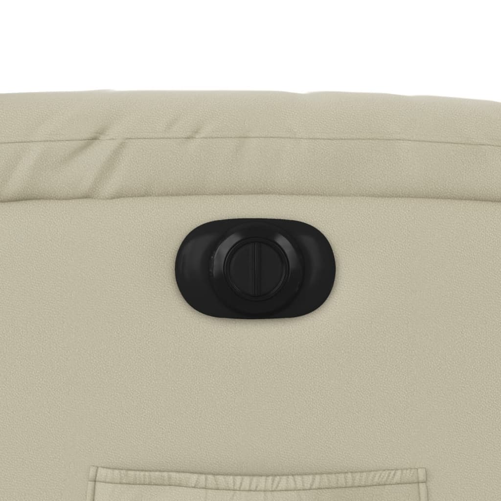 Electric Recliner Chair Cream Synthetic Leather