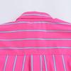 2025 Spring Women's Loose Casual Striped Lapel Shirt - Color Block Design