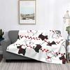 Scottie Dogs Knitted Blanket Gift for Animal Dog Lover Flannel Throw Blankets Bedroom Sofa Personalised Soft Warm Bedspread