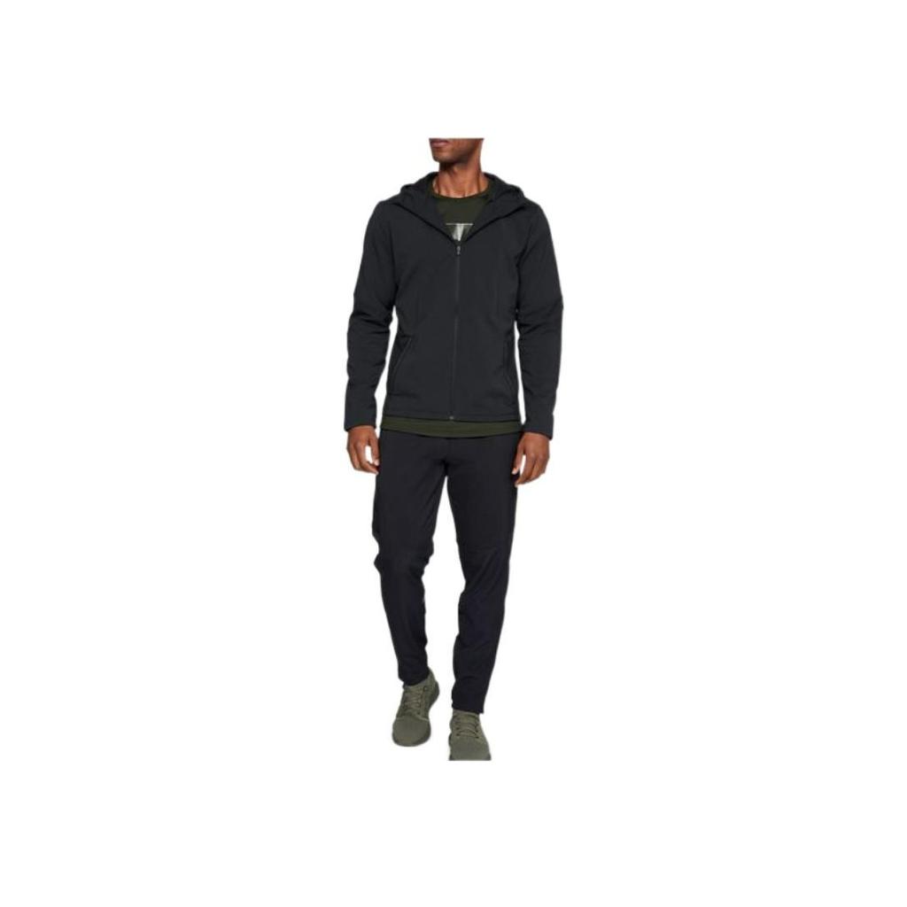 Under Armour Solid Color Hooded Zip Jacket Men Jackets Black 1320950-001